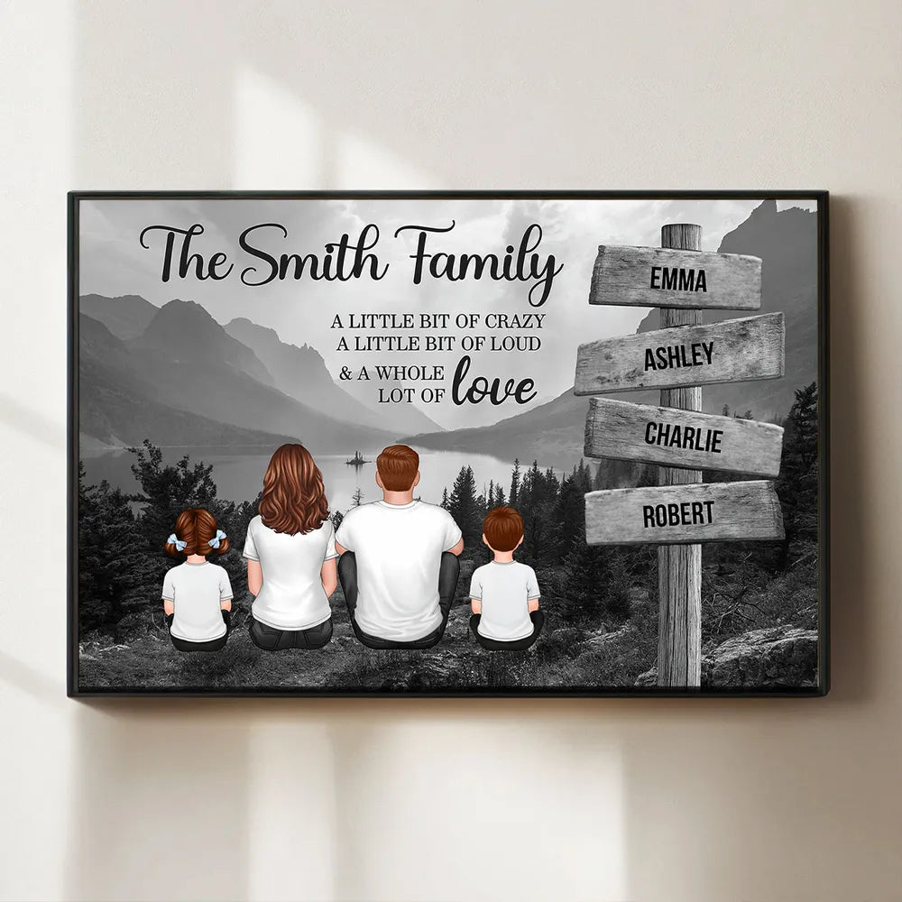 Personalized Family Camping Canvas – Lakeside Sunset, Funny Quote & Name Sign, Gift for Parents