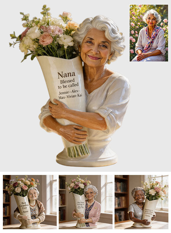 Flower Bouquet Vase - Personalized Grandma Acrylic Flower Vase