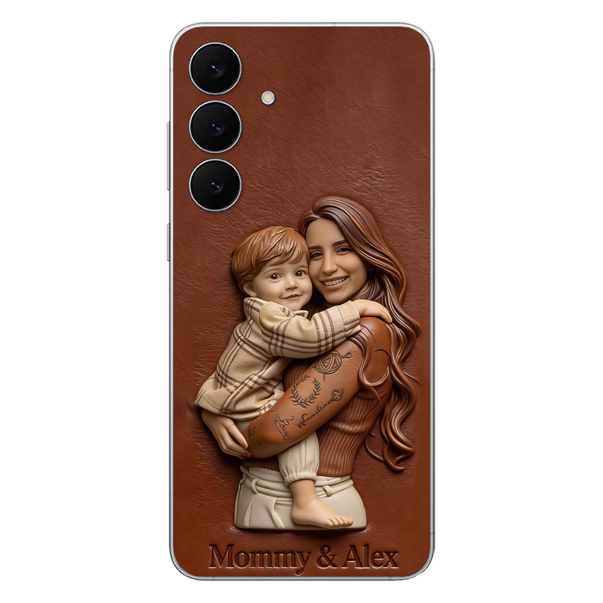 Custom Any Photo Gift For Mom, Grandma - Personalized Mother Leather Phone Case