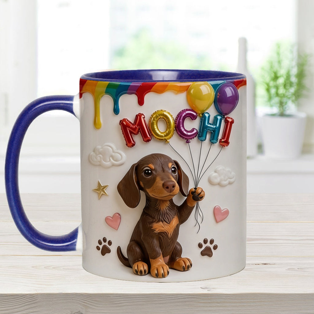 Custom Pet Name Ballon - Personalized Dog Accent Mug With Gift Box