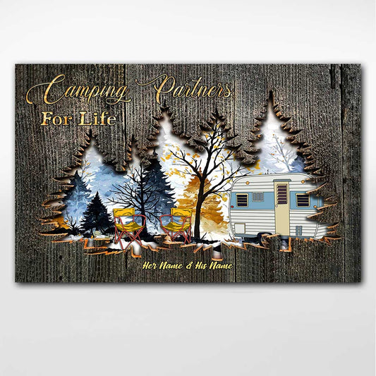 Camping Partners For Life - Personalized Couple Poster