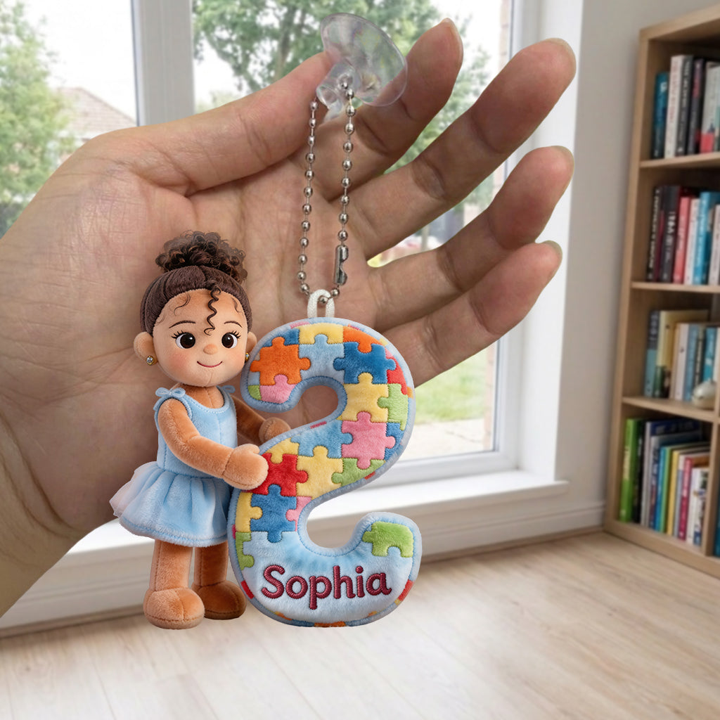 Autism Awareness Alphabet - Personalized Autism Awareness Plush Keychain