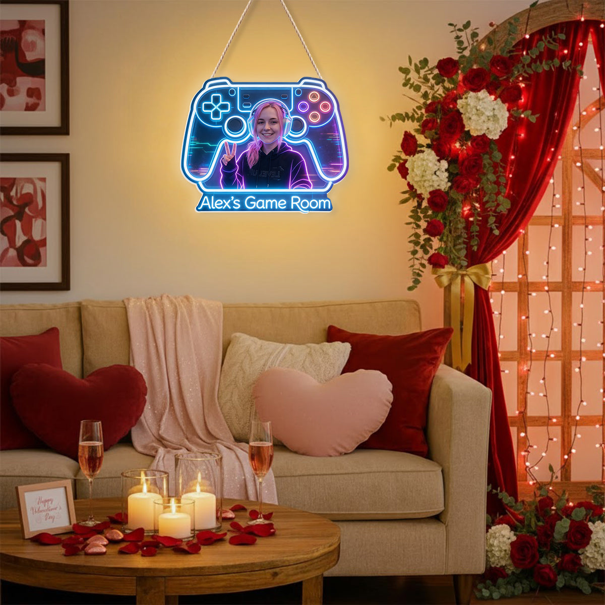 Gamer Room Decoration - Personalized Video Game LED Light Acrylic Sign