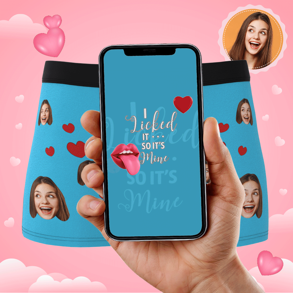 It's Mine Custom Wife Or Girlfriend Face Boxers AR View - Personalized Couple Men's boxer briefs