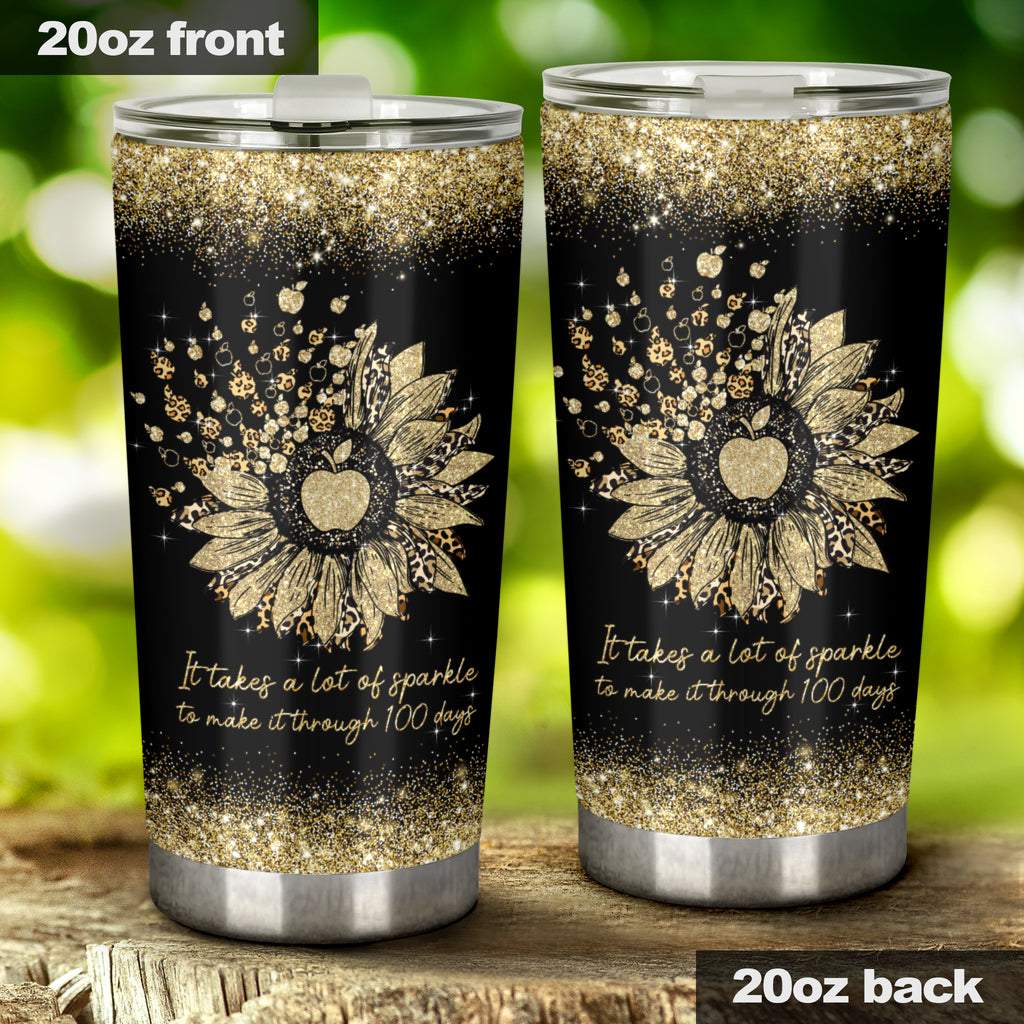 It Takes A Lot Of Spakle Faux Glitter Print Teacher Tumbler 0622