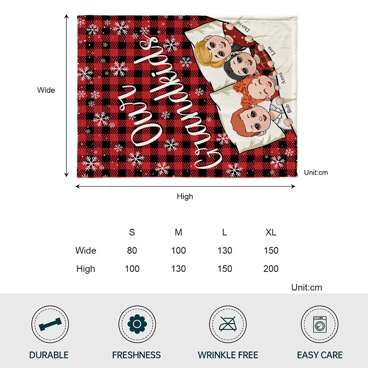 Our Grandkids - Personalized Grandma Blanket
