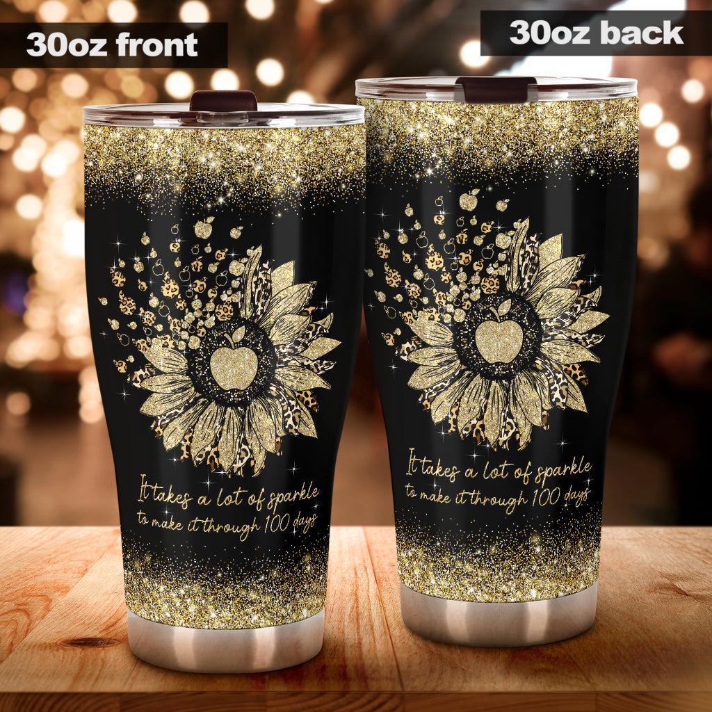 It Takes A Lot Of Spakle Faux Glitter Print Teacher Tumbler 0622