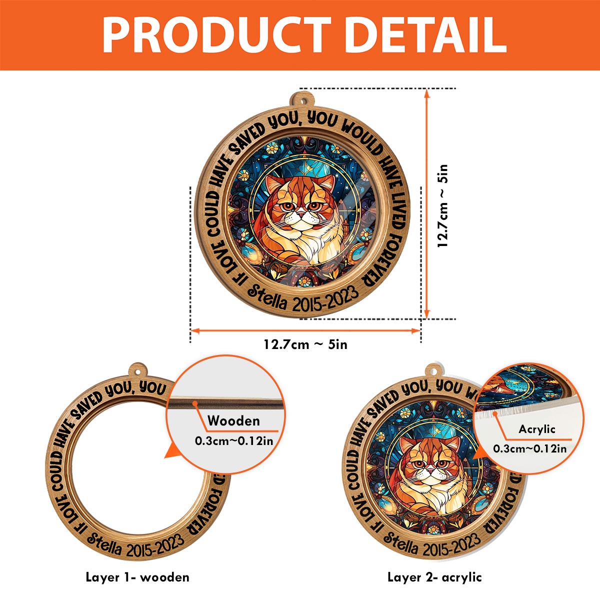 You Were My Favorite Hello And My Hardest Goodbye - Personalized Dog Suncatcher