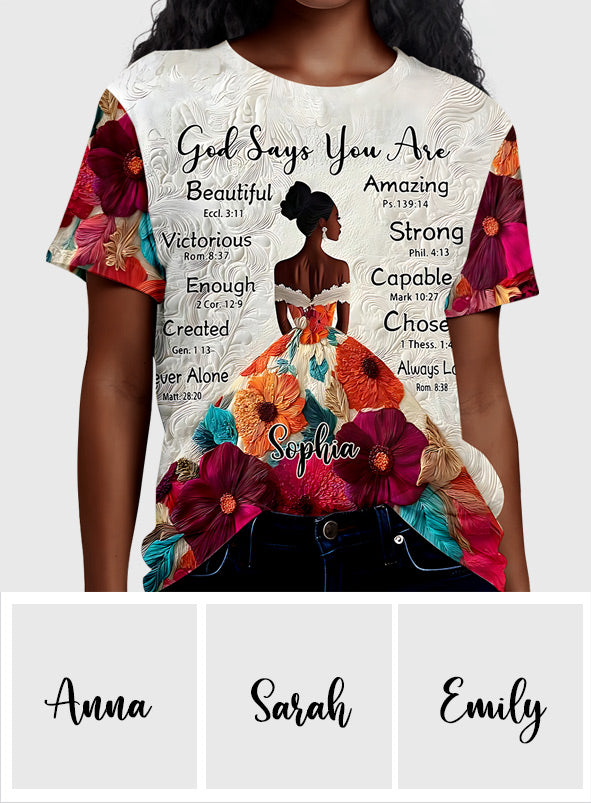 God Says You Are - Personalized African American All Over Shirt