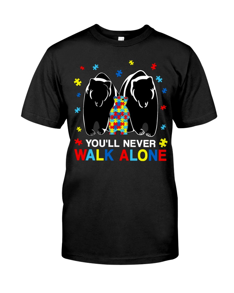 Autism You'll Never Walk Alone - Autism Awareness T-shirt and Hoodie 0921