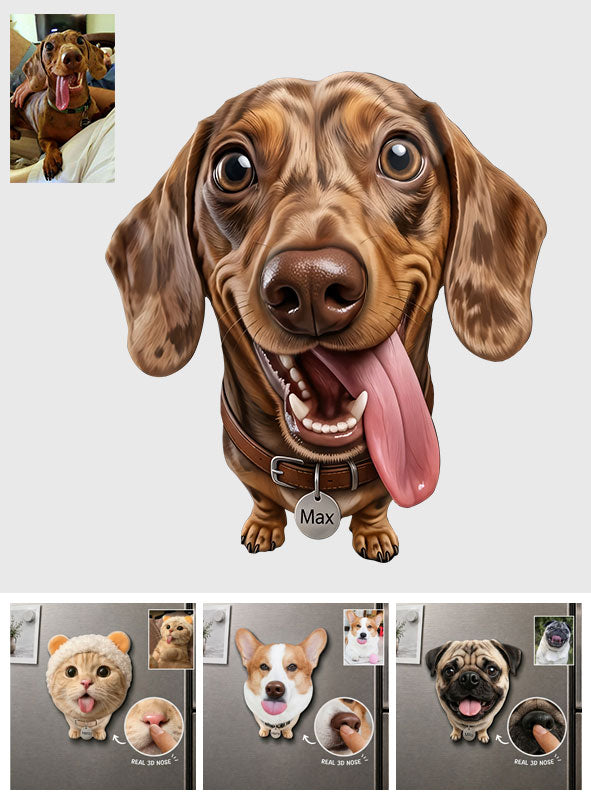 Funny Dog Owners Gift - Personalized Dog Dog Nose Acrylic Fridge Magnet