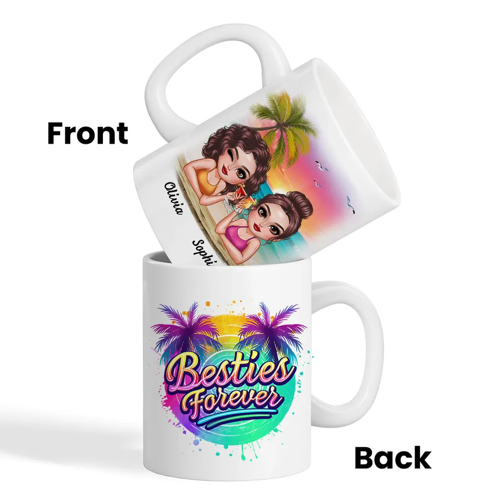 Besties Forever – Personalized Tropical Mug for Best Friends