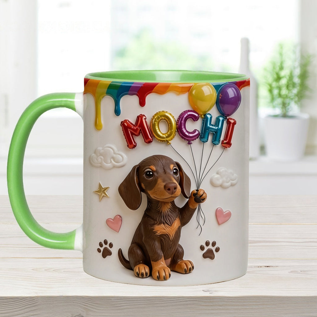 Custom Pet Name Ballon - Personalized Dog Accent Mug With Gift Box