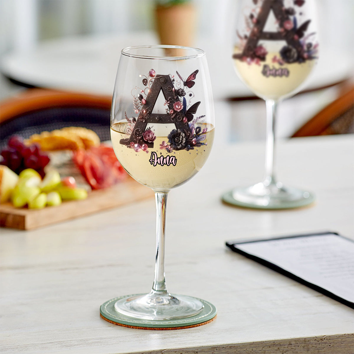 Initial Custom For Wine Lovers - Personalized Wine Wine Glass With Long Stem