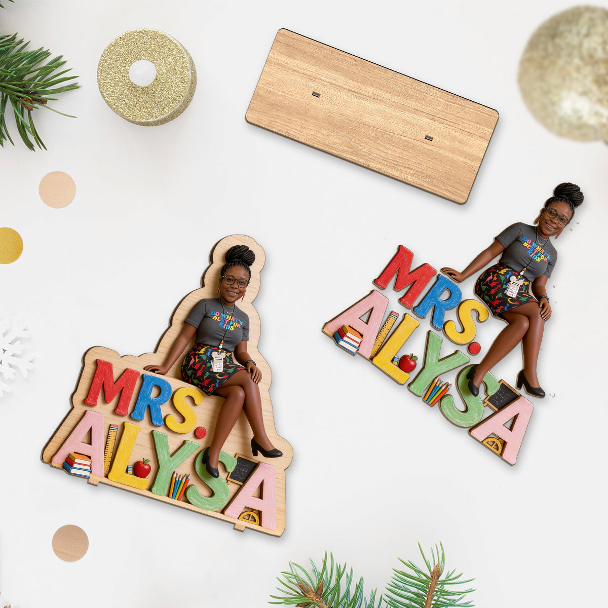 Gift For Teacher - Personalized Teacher 2 Layered Big Freestanding