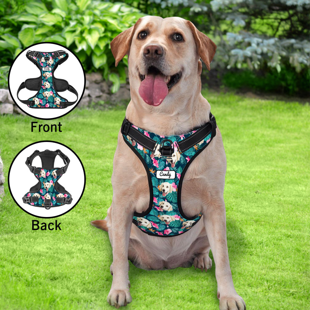 Custom Pet Photo Pattern - Personalized Photo Hawaiian Style Dog Harness
