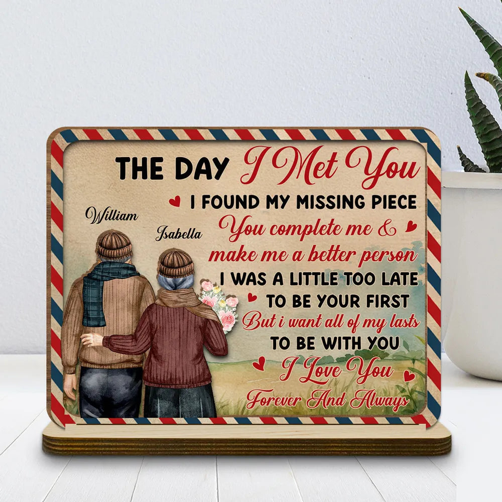 Personalized 2-Layer Wooden Plaque for Couples – Romantic Quote Art, Custom Names, Unique Anniversary Gift with Heartfelt Message