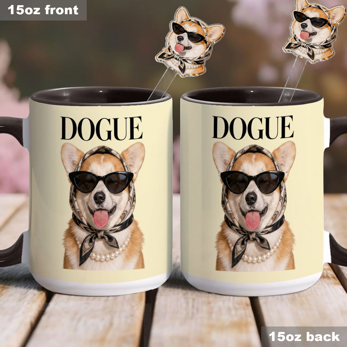Funny Dog Lovers Gift - Personalized Dog Set Accent Mug with Acrylic Stirrers