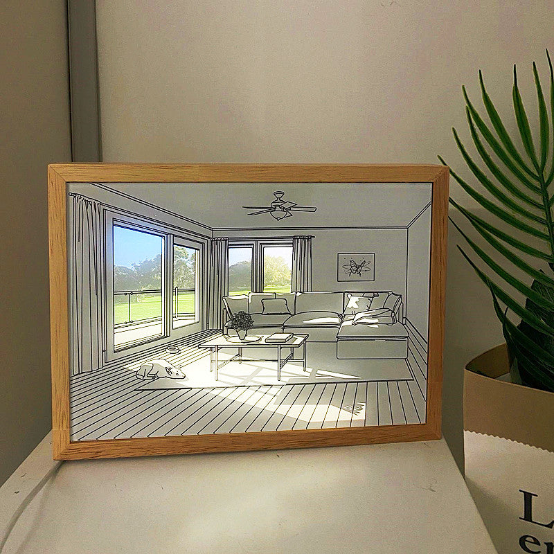 Line Art Painting Lamp