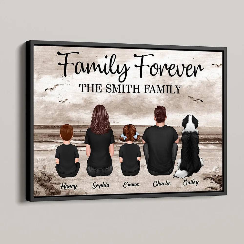 Family Forever Beach Back-View Personalized Playing Cards – Creative Gift for Siblings & Friends