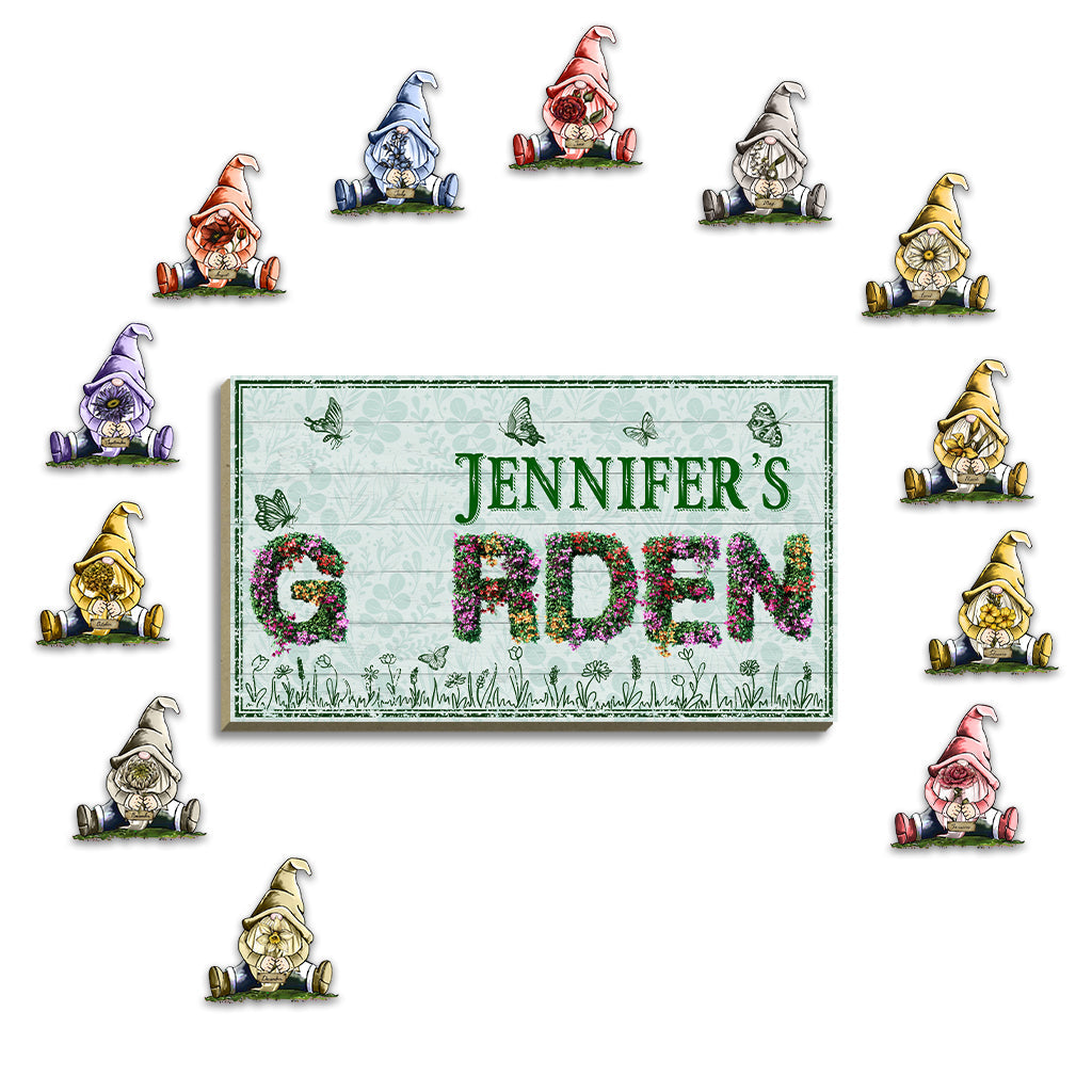 Welcome To My Garden - Personalized Gardening Interchangeable Wood Sign