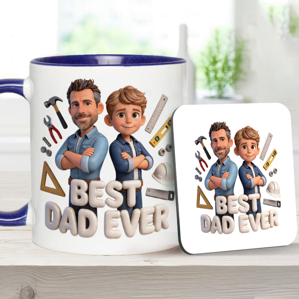 Custom Any Photo - Personalized Father Accent Mug & Coaster