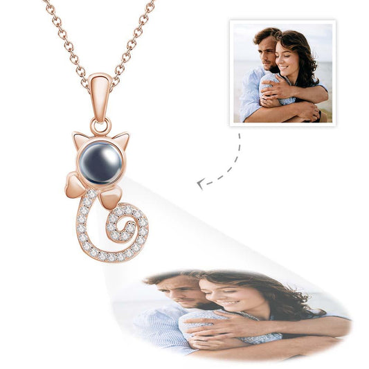 Gift for cat lovers, who lost a loved one - Personalized Cat Photo Projection Charm