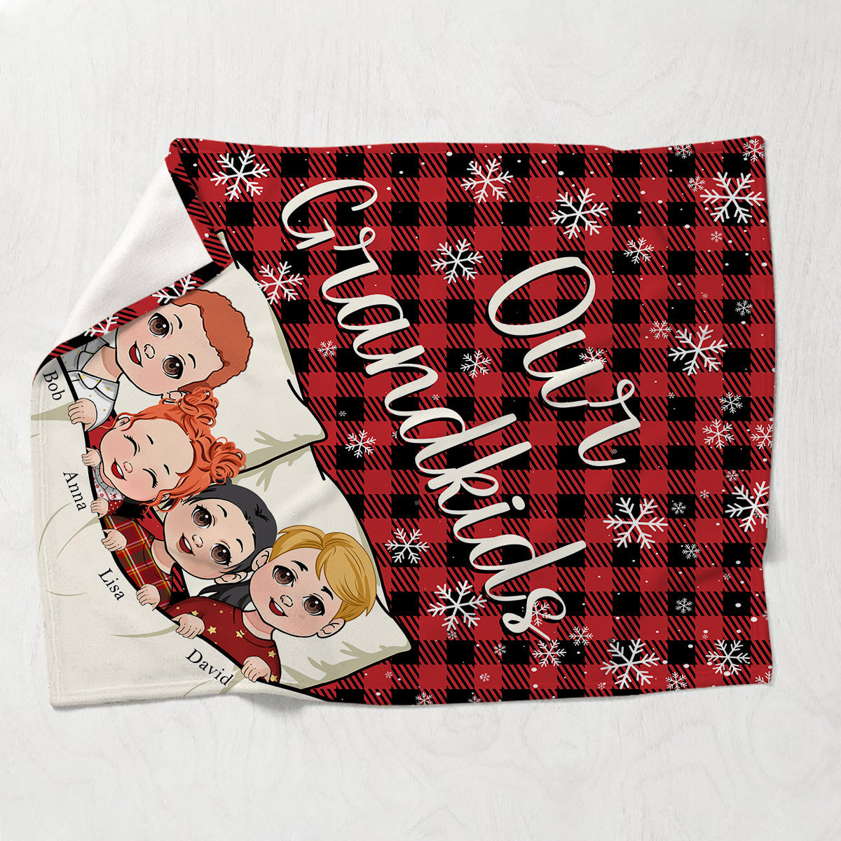 Our Grandkids - Personalized Grandma Blanket