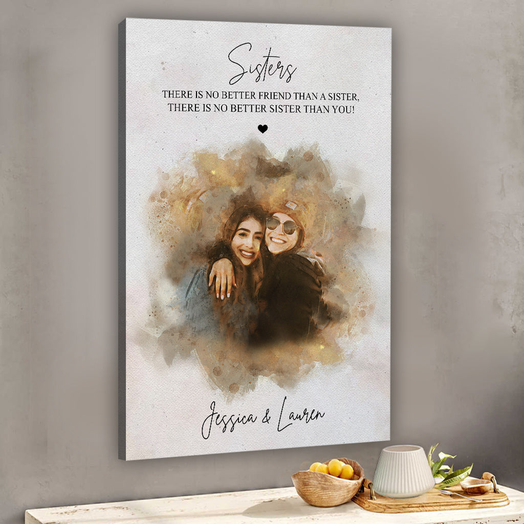 No Better Friend - Personalized Sibling Canvas And Poster