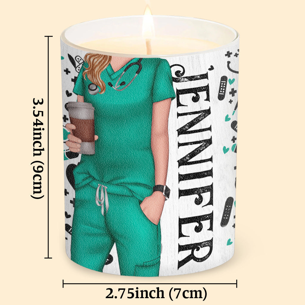 Smells Like You're A Whole Nurse - Personalized Nurse Candle With Wooden Lid
