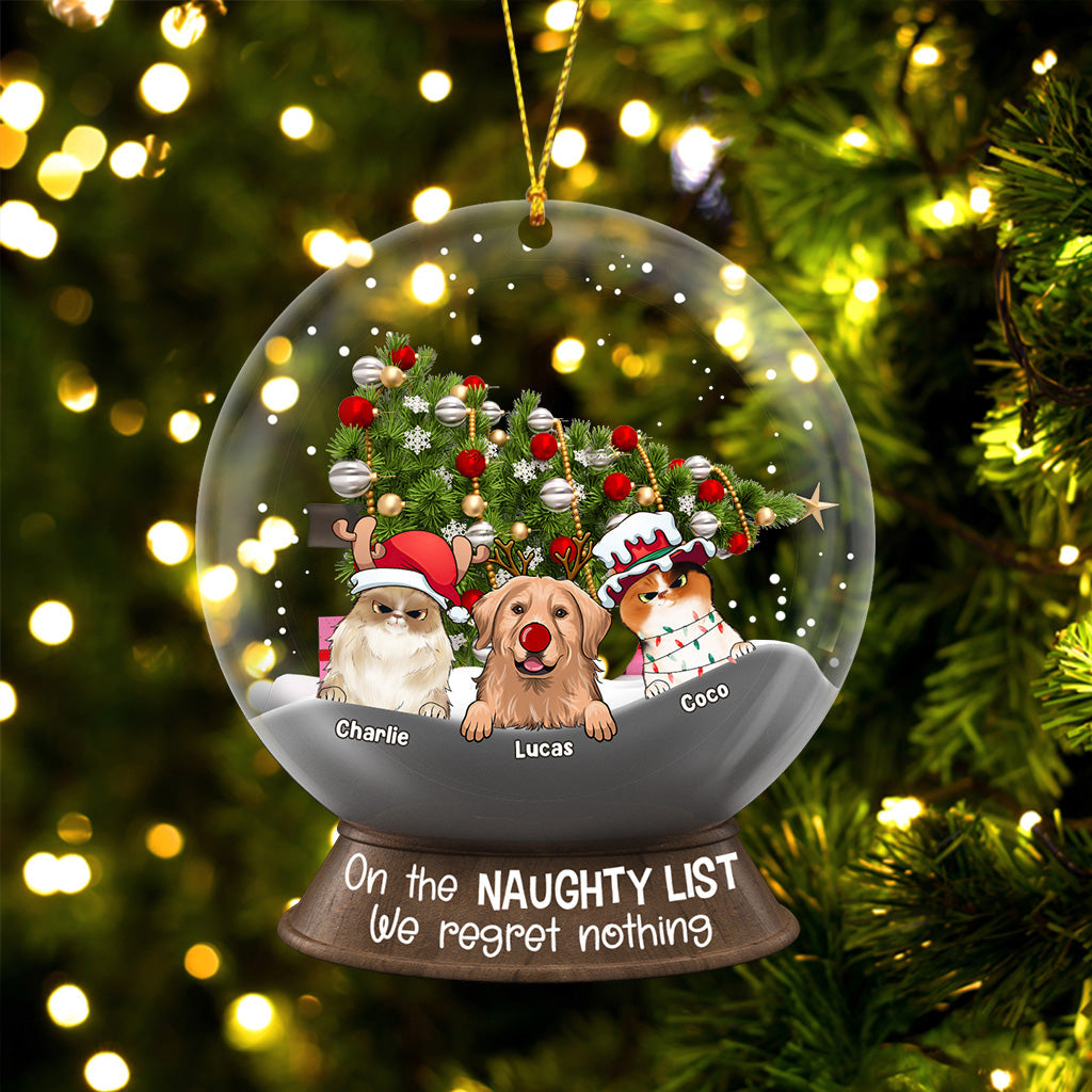 On The Naughty List - Personalized Cat Transparent Ornament