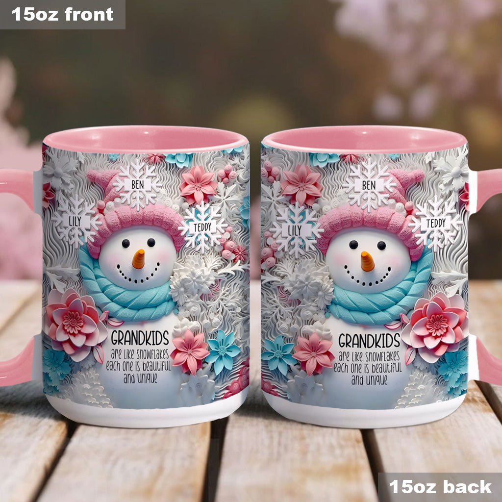 Grandkids Are Like Snowflakes - Gift for grandma - Personalized Accent Mug