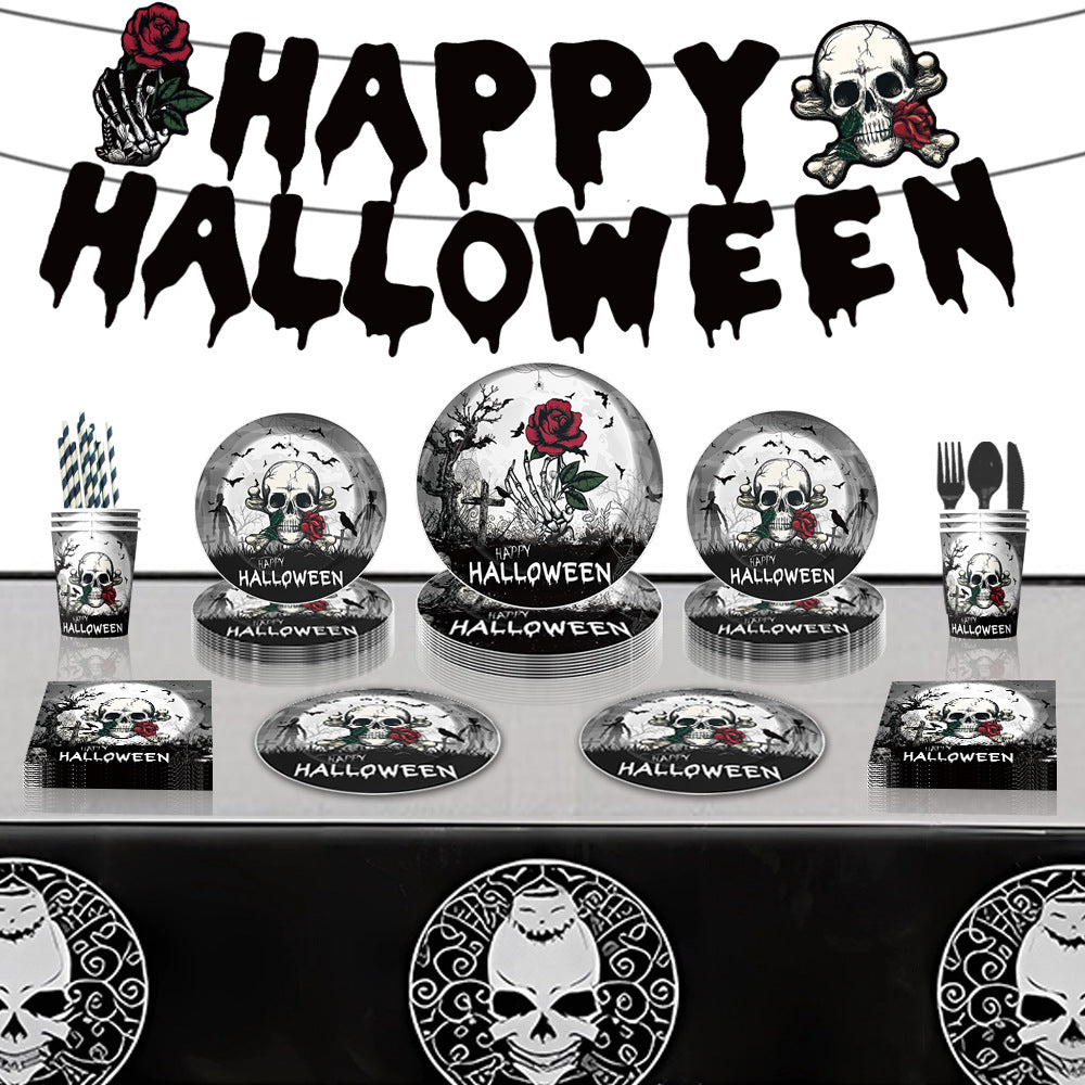 Happy Halloween - Halloween Skull Disposable Dinnerware Set