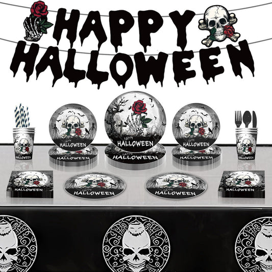 Happy Halloween - Halloween Skull Disposable Dinnerware Set