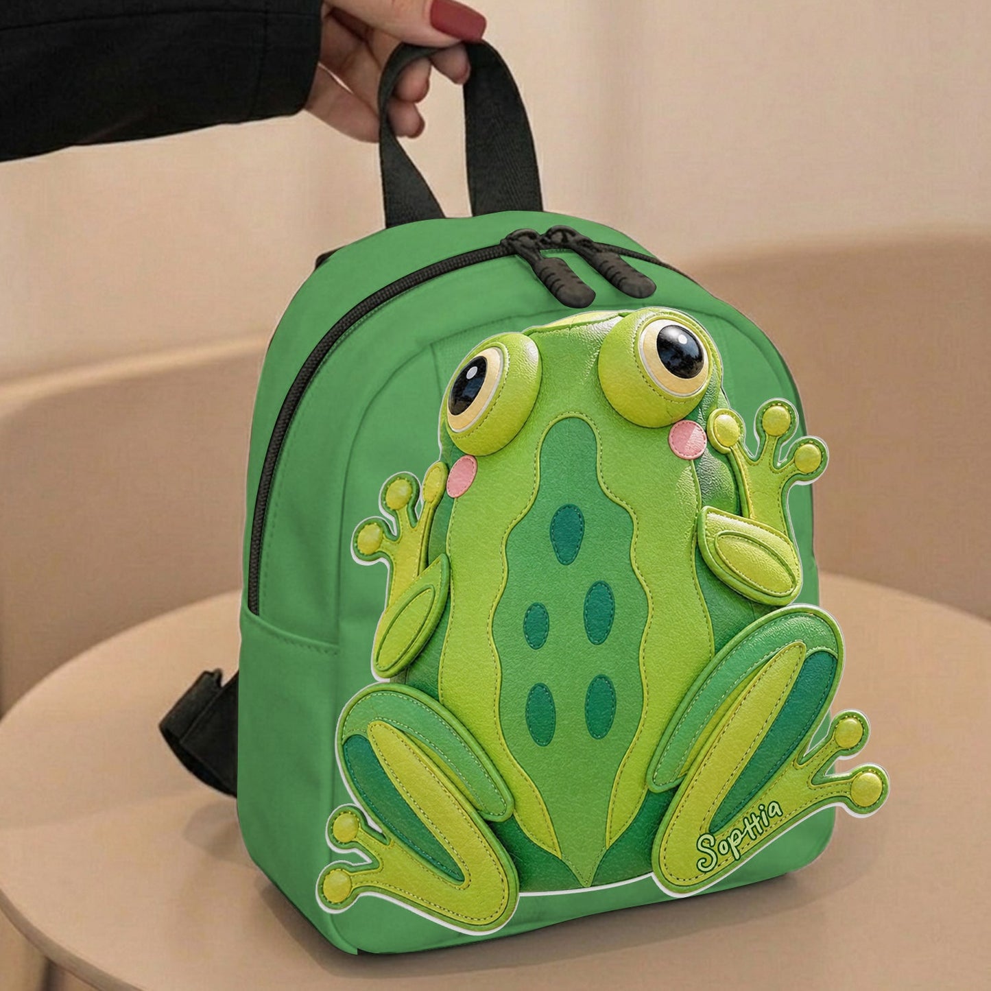 For Who Love Frogs - Personalized Frog Changeable Leather Patch Backpack