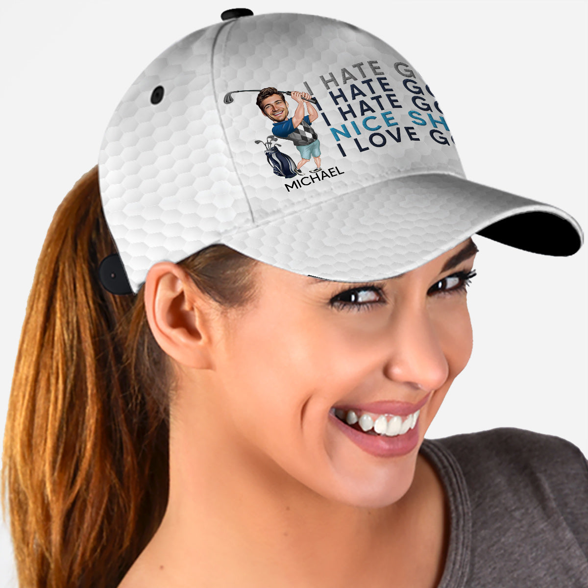 Photo Inserted Funny Golfer - Personalized Golf Classic Cap