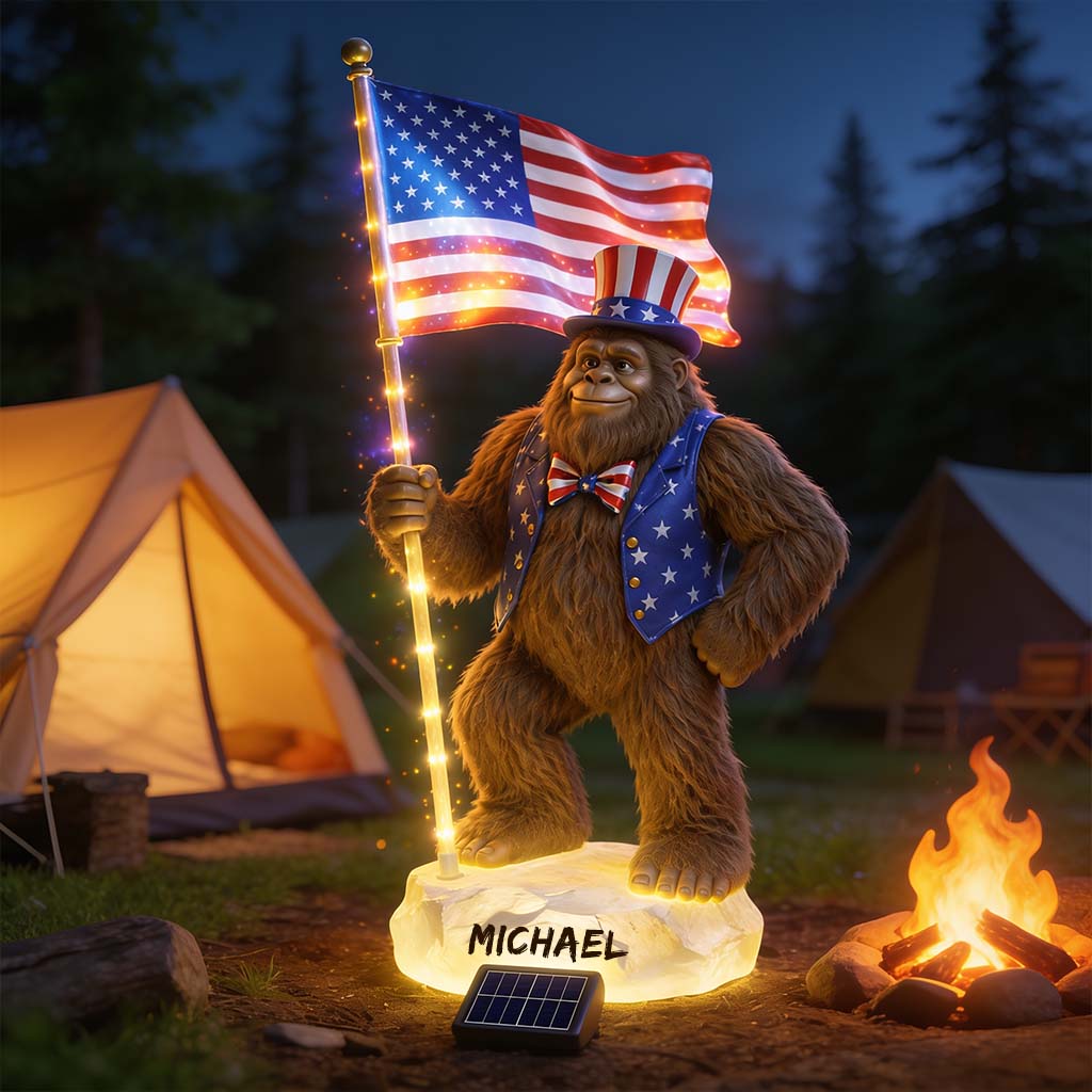 Bigfoot American - Personalized Hiking Solar Acrylic Light