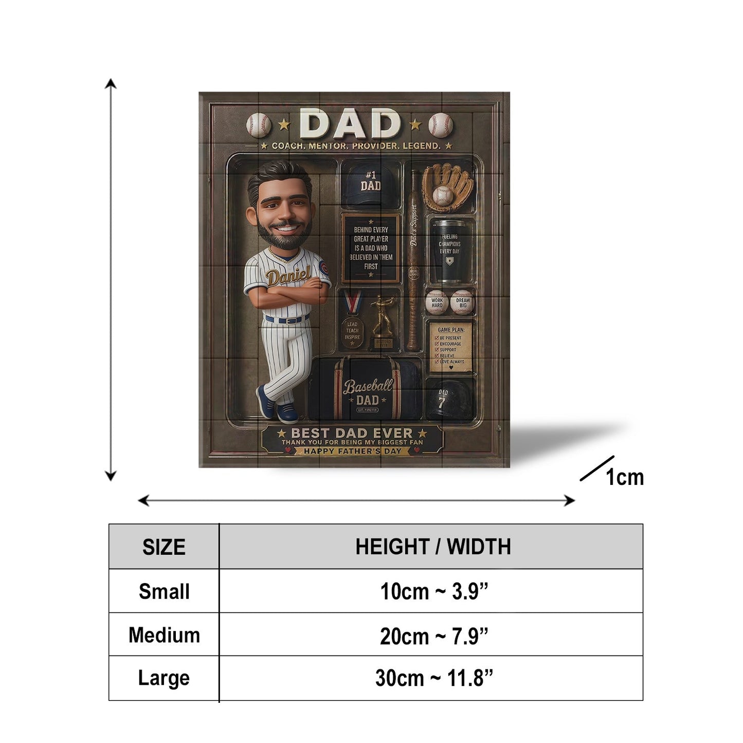 Best Dad Ever - Personalized Baseball Shaped Building Blocks