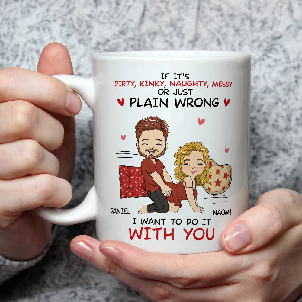 Personalized Ceramic Mug Funny Couple Cartoon Quote Gift for Boyfriend or Girlfriend Cute Flirty Coffee Mug