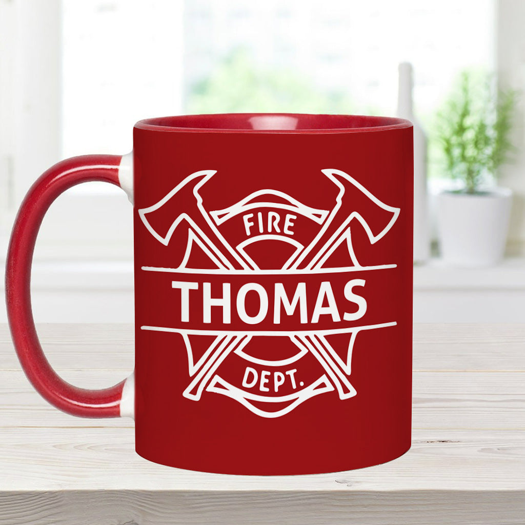 I Spray Water - Personalized Firefighter Accent Mug