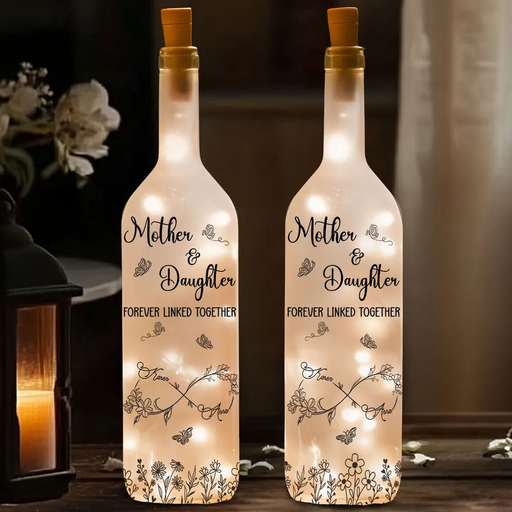 Bottle Lamp for Mother & Daughter | Gentle Glow with Meaningful Message, Gift-Ready Home Décor Piece