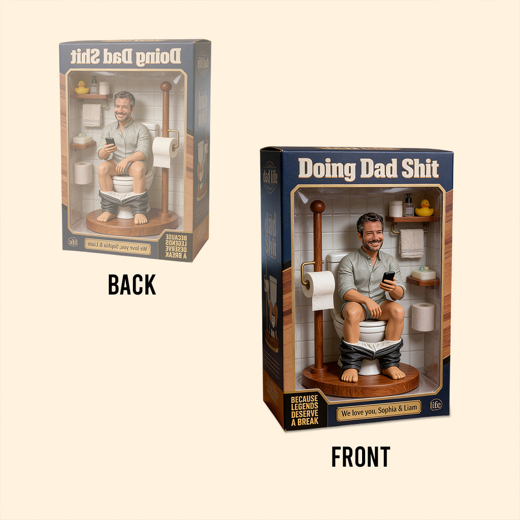 Customized "Doing Dad Shit" Action Figure – Funny Older Black Dad Life Toy Statue, Hilarious Gag Gift for Father’s Day Man Cave Decor