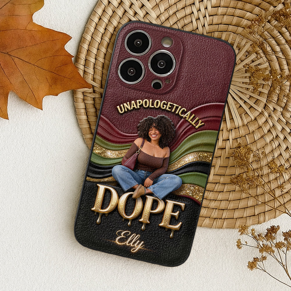 Happy Juneteeth, Black History, Black Pride - Personalized African American 3D Embossed Leather Phone Case