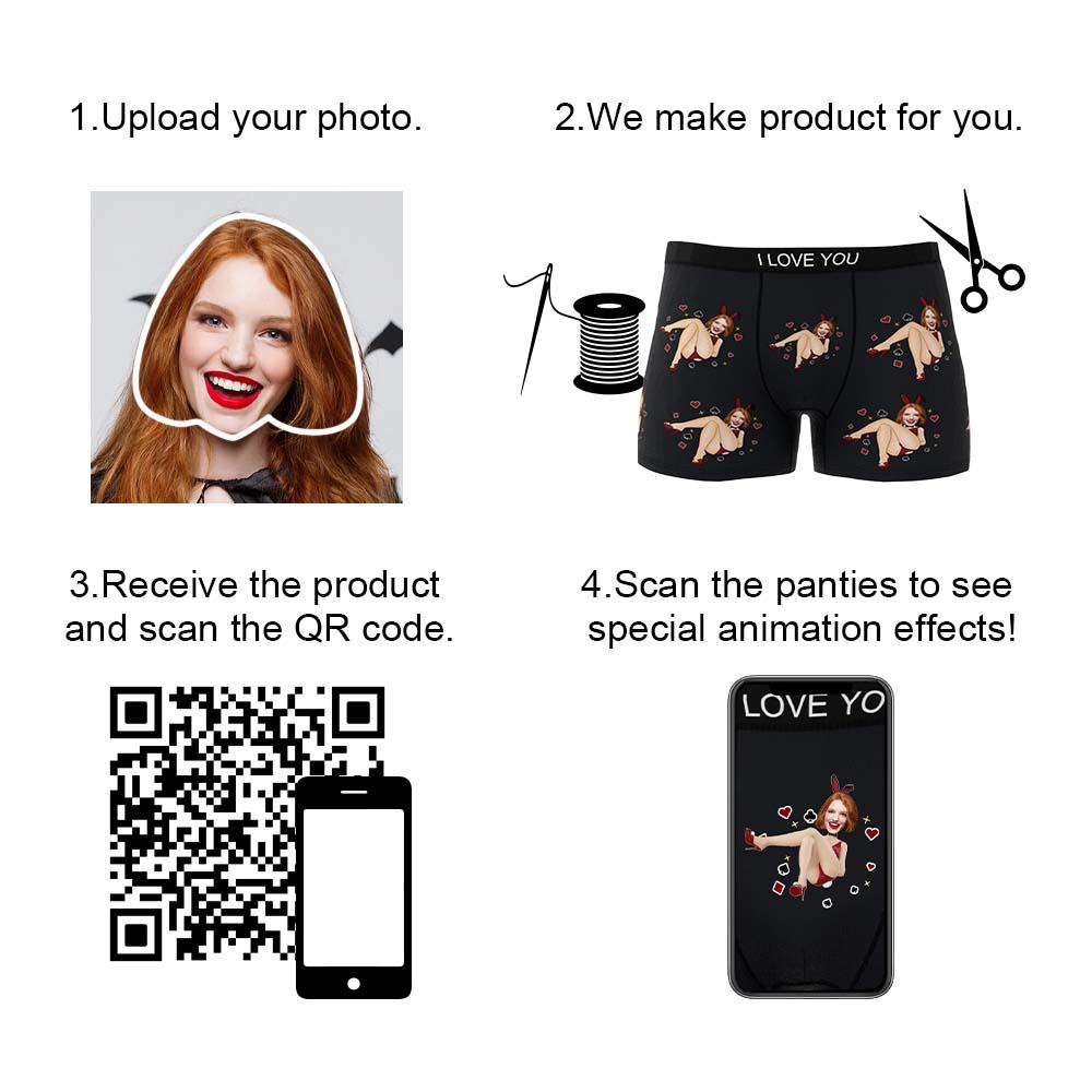 Custom Wife Or Girlfriend Face Boxers AR View - Personalized Couple Men's boxer briefs