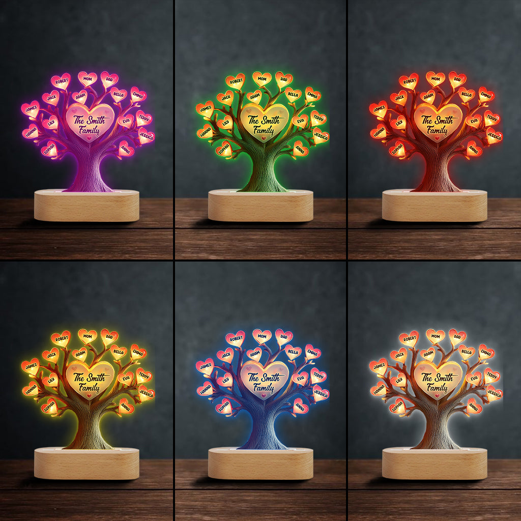 Family Tree - Personalized Family Shaped Plaque Light Base