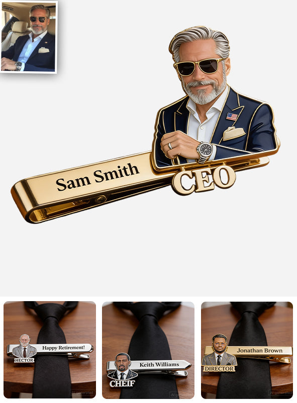 Gift For Male Co-Workers - Personalized Colleague Tie Clip