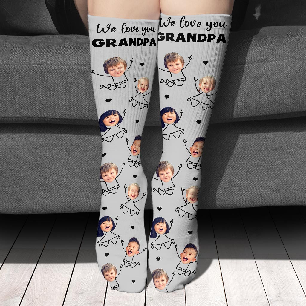 Love You Dad - Gift for dad, grandpa, mom, uncle, aunt, grandma - Personalized Socks