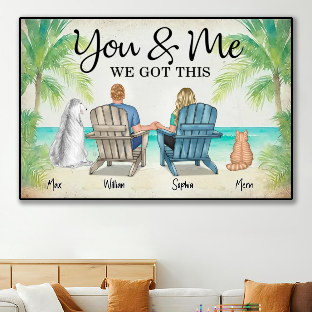 Personalized You, Me, and the Dogs Poster, Canvas, Plaque, and Keychain - Perfect Anniversary Gift for Pet Lovers3