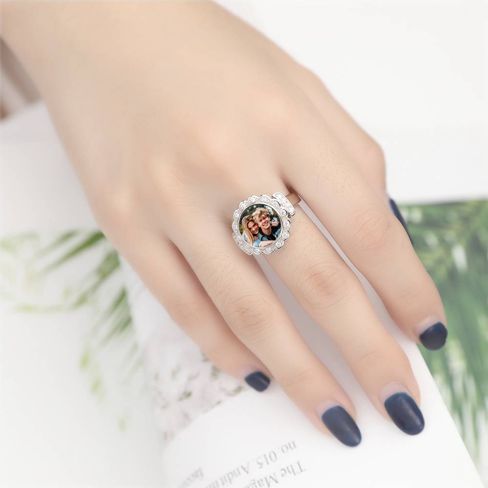 Any Photo - Personalized Zircon Photo Ring