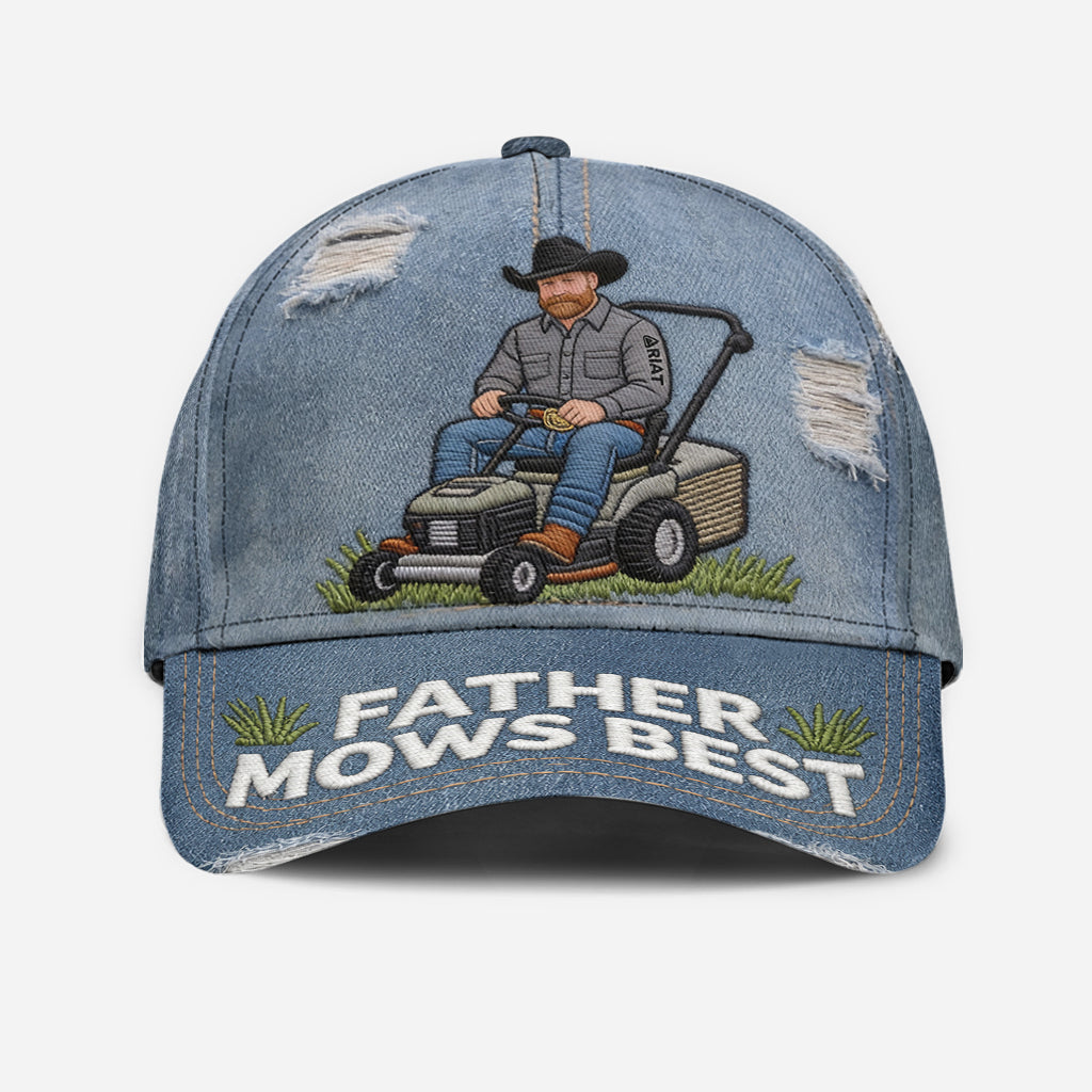 Father Mows Best - Personalized Father Classic Cap